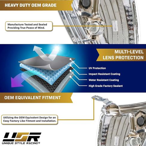 USR DEPO 01-04 Tacoma Corner Lights-Chrome TRIM LAMPS LAMPS LAMPS TET متوافقة مع شاحنة بيك آب Toyota Tacoma 2001-2004 جميع النماذج بما في ذلك PRERUNNER و TRD (عدسة واضحة ث/2 من مصابيح العنبر/المقبس) in Kuwait