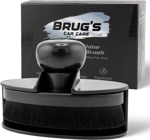 Brug's Pro Tire Shine Applicator Brush, 4 Inch Wide Head, Soft Bristles with Stand in Saudi Arabia