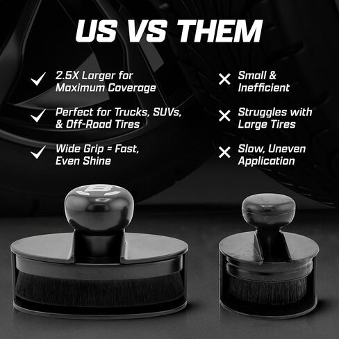 Brug's Pro Tire Shine Applicator Brush, 4 Inch Wide Head, Soft Bristles with Stand in Saudi Arabia