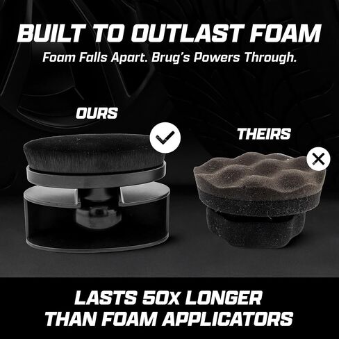 Brug's Pro Tire Shine Applicator Brush, 4 Inch Wide Head, Soft Bristles with Stand in Saudi Arabia