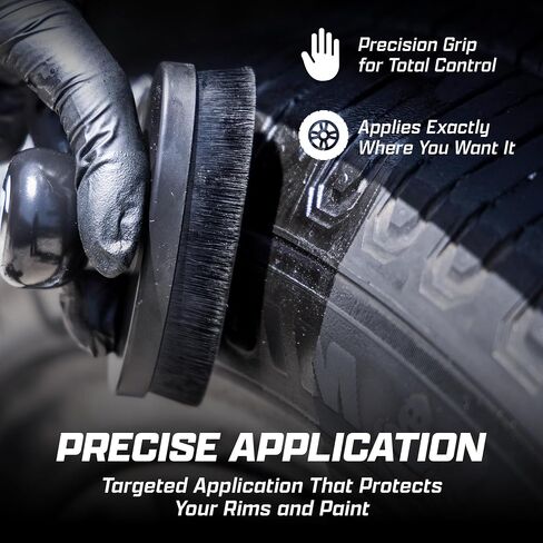 Brug's Pro Tire Shine Applicator Brush, 4 Inch Wide Head, Soft Bristles with Stand in Saudi Arabia