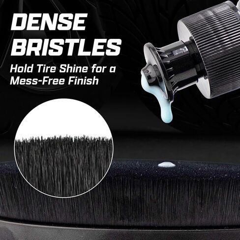 Brug's Pro Tire Shine Applicator Brush, 4 Inch Wide Head, Soft Bristles with Stand in Saudi Arabia