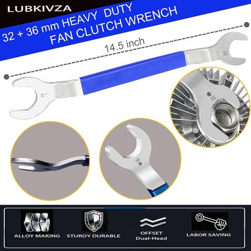 Professional Fan Clutch Removal Tool Kit with 32mm & 36mm Wrench Set and Water Pump Pulley Holder for BMW, Ford, GM, Dodge, Chevrolet, Jeep in Saudi Arabia