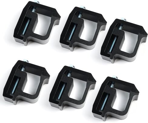 Mounting Clamps Truck Caps Camper Shell Fit for Titan, Tundra, Silverado Sierra, Dodge Dakota Ram 1500 2500 3500, F150 F250 – Set of 6 (Black) in Kuwait