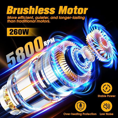 Cordless Car Buffer Polisher kit [2X 2000mAh 21V Batteries & 18 PCS Attachments] 6-Speed Orbital Design, LED Display, 6 Inch Lightweight Detailing Tool for Waxing, Polishing & Scratch Removal in Saudi Arabia