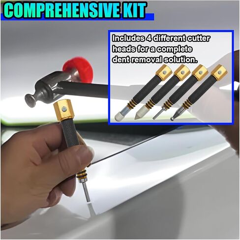 4PCS PDR Tap Down Tool, Pen Shape Knockdown Remover, Car Paintless Dent Removal Kit, Portable Car Body Bulge Repair Tools, Anti Dent Automotive Damage Traceless Repair DIY Tool in Saudi Arabia