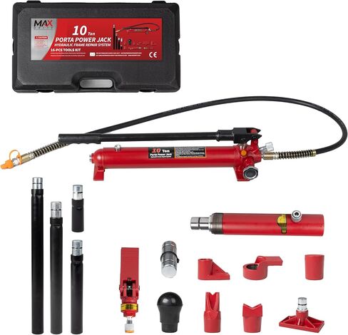 4 طن (سعة 8800 رطل) Porta Power Jack Hydraulic RAM Auto Auto Frame Replision مجموعة مجموعة ، 18 قطعة ، مع حافلة القالب ومراسلة in Kuwait