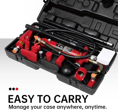 4 طن (سعة 8800 رطل) Porta Power Jack Hydraulic RAM Auto Auto Frame Replision مجموعة مجموعة ، 18 قطعة ، مع حافلة القالب ومراسلة in Kuwait