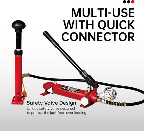 4 طن (سعة 8800 رطل) Porta Power Jack Hydraulic RAM Auto Auto Frame Replision مجموعة مجموعة ، 18 قطعة ، مع حافلة القالب ومراسلة in Kuwait