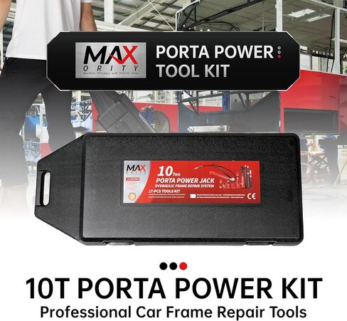 4 طن (سعة 8800 رطل) Porta Power Jack Hydraulic RAM Auto Auto Frame Replision مجموعة مجموعة ، 18 قطعة ، مع حافلة القالب ومراسلة in Kuwait