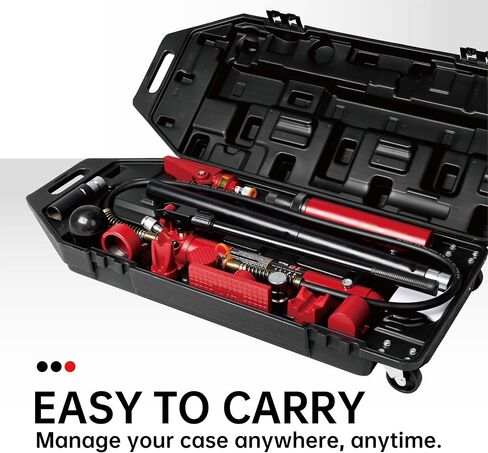 4 طن (سعة 8800 رطل) Porta Power Jack Hydraulic RAM Auto Auto Frame Replision مجموعة مجموعة ، 18 قطعة ، مع حافلة القالب ومراسلة in Kuwait