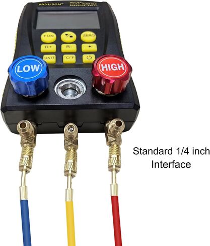 Pro-Grade Digital Manifold Gauge Set – HVAC Gauges AC Refrigerant Diagnostic Tool w/92 Refrigerant Database, Dual Temp & Pressure Sensors, Vacuum & Leak Test, Backlit LCD in Saudi Arabia