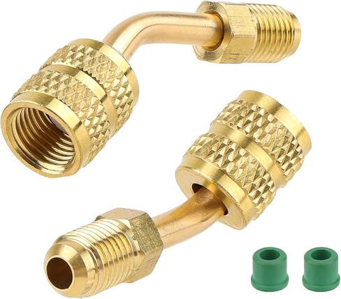 R410a Adapter Connector for Mini Split System, 5/16in Female 1/4in Male Flare Charging Vacuum Port Hose Adapter with Thimble for Air Conditioners Refrigeration Valve HVAC Service in Saudi Arabia