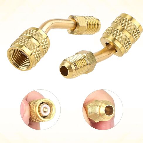 R410a Adapter Connector for Mini Split System, 5/16in Female 1/4in Male Flare Charging Vacuum Port Hose Adapter with Thimble for Air Conditioners Refrigeration Valve HVAC Service in Saudi Arabia