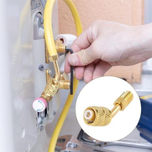 R410a Adapter Connector for Mini Split System, 5/16in Female 1/4in Male Flare Charging Vacuum Port Hose Adapter with Thimble for Air Conditioners Refrigeration Valve HVAC Service in Saudi Arabia