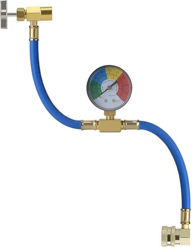 R134A Refrigerant Charge Hose, AC Recharge Hose with Gauge AC Refrigerant Charge Hose Kit with 1/2" Can Tap Dispensing Valve and R134A Quick Coupler for Car AC Air Conditioning Refrigerant in Saudi Arabia