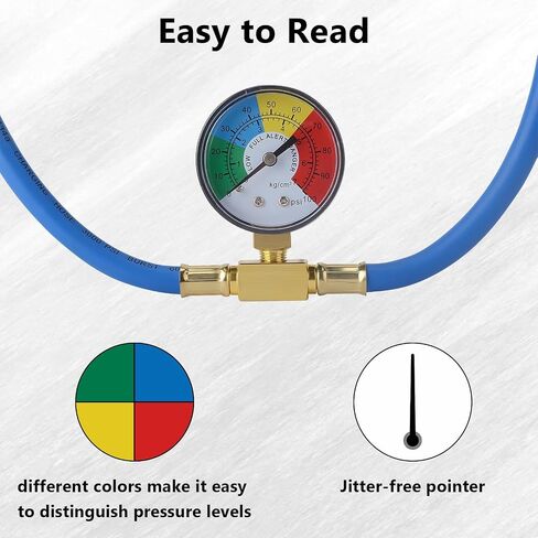 R134A Refrigerant Charge Hose, AC Recharge Hose with Gauge AC Refrigerant Charge Hose Kit with 1/2" Can Tap Dispensing Valve and R134A Quick Coupler for Car AC Air Conditioning Refrigerant in Saudi Arabia