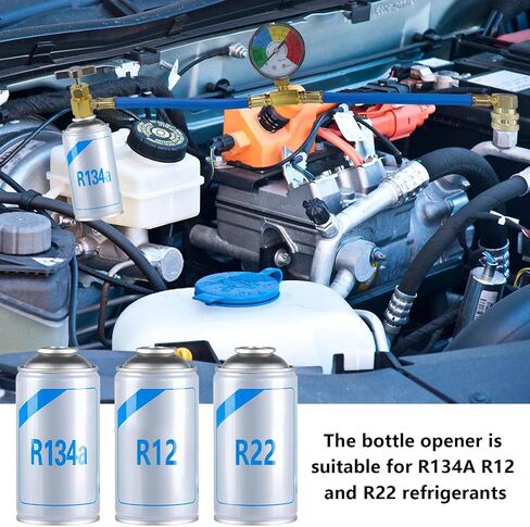 R134A Refrigerant Charge Hose, AC Recharge Hose with Gauge AC Refrigerant Charge Hose Kit with 1/2" Can Tap Dispensing Valve and R134A Quick Coupler for Car AC Air Conditioning Refrigerant in Saudi Arabia