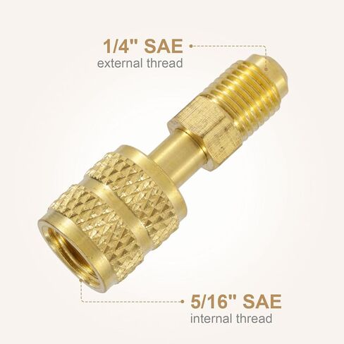 4pcs R410A محول لنظام التبريد المنقسمة المصغرة ، 5/16 "SAE أنثى إلى 1/4" SAE الذكور شحن منفذ الفراغ مستقيم و 45 درجة محولات زاوية ملائمة لمكيفات هواء HVAC مقاييس تبريد مكيف الهواء in Saudi Arabia