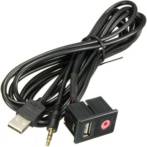 Car 3.5mm USB AUX Headphone Male Jack Flush Mount Mounting Adapter Spare Parts for Car/Boat Replacing in Saudi Arabia