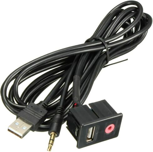 Car 3.5mm USB AUX Headphone Male Jack Flush Mount Mounting Adapter Spare Parts for Car/Boat Replacing in Saudi Arabia