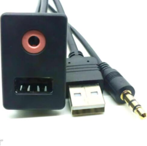 Car 3.5mm USB AUX Headphone Male Jack Flush Mount Mounting Adapter Spare Parts for Car/Boat Replacing in Saudi Arabia