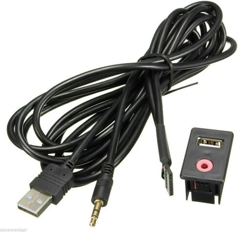Car 3.5mm USB AUX Headphone Male Jack Flush Mount Mounting Adapter Spare Parts for Car/Boat Replacing in Saudi Arabia