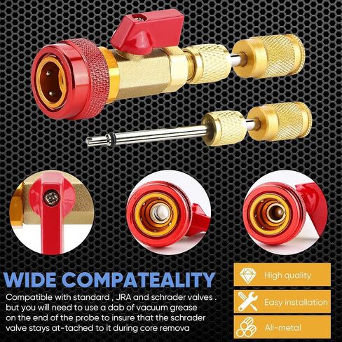 Automotive R134a R1234yf R22 Valve Core Remover Installer Tool Set - Auto Air Conditioning Repair AC Valve Core Removal Tool for Standard & Jra Valve Core Couplers in Saudi Arabia