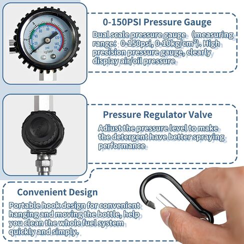 1000 مل 150psi حاقن الوقود طقم طقم نظام الوقود طقم طقم منظف غير ملمنتل حقن وقود حقن وقود تنظيف بنزين in Saudi Arabia