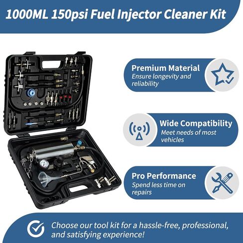 1000 مل 150psi حاقن الوقود طقم طقم نظام الوقود طقم طقم منظف غير ملمنتل حقن وقود حقن وقود تنظيف بنزين in Saudi Arabia