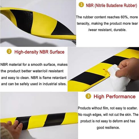 حراس الجدار والزاوية الشاق-5 أمتار حماية مطاطية NBR مع خطوط صفراء/أسود لأعمدة وقوف السيارات وسلامة المرآب in Saudi Arabia