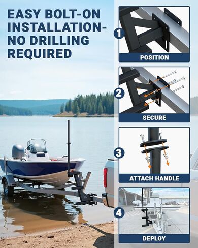 خطوات مقطورة القوارب مع الدرابيل سلم خطوة الصعود إلى القوارب الشاقة لللسان ، الجانبية الجانبية غير الانزلاق 3 خطوات in Kuwait