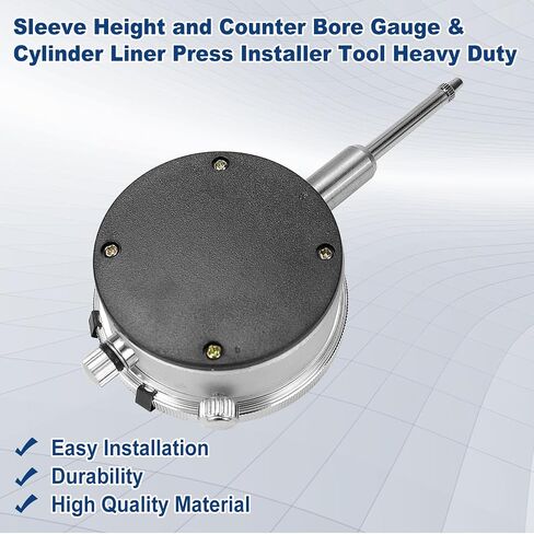 6434 Sleeve Height and Counter Bore Gauge & 3164606 Cylinder Liner Press Installer Tool Heavy Duty - Compatible with All Diesel Engines and Cummins ISX X15 Liner Press, Range: 0-1.00" in Saudi Arabia