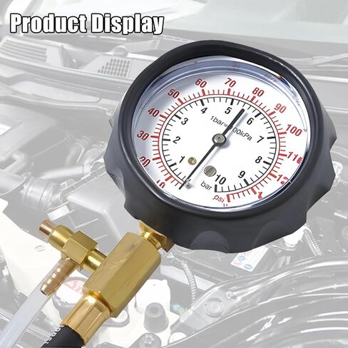 0-140PSI Car Fuel Pressure Tester Kit, TU-114 Vehicle Gas Gasoline Injection Pump Pressure Tester Gauge Kit, Automobile Oil Injection Pump Diagnostic Tool Set, Universal Fit in Kuwait