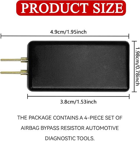 Car SRS Airbag Bypass Resistor, 12V Airbag Simulator Tester Tool for Auto Device Detection, Universal 2-Pin Air Bag Diagnostic Scanner Inspection Instrument for Fault Finding and Repair (4PCS) in Saudi Arabia