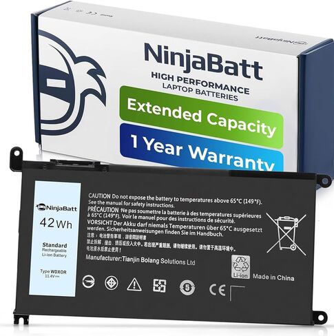 NinjaBatt Pro بطارية M5Y1K لديل انسبايرون 14 15 17 5000 3000 سلسلة 5558 5555 5755 5559 3558 3451 3551 5758 5758 5551 5755 5458 WKRJ2 HD4J0 GXVJ3 07G07 6YFVW K1 85 وات - خلايا متميزة [2600 مللي أمبير/38 وات في الساعة] in Saudi Arabia