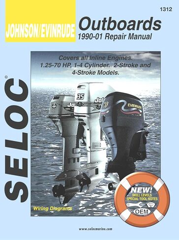 Sierra International Seloc Manual 18-01312 Johnson/Evinrude Outboards Repair 1990-2001 1.25-70 HP 1-4 Cylinder 2 Stroke & 4 Stroke Model in Saudi Arabia