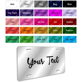 Metal Automotive License Plate, Custom Personalized Text Logo Image Photo Design Work,Customized Tag Aluminum License Plates for Front of Car - 2 or 4 Holes - US/Canada Size 12x6 inches in Saudi Arabia