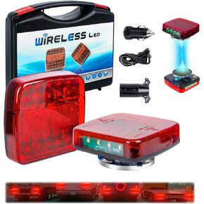 Wireless Trailer Lights Magnetic, 12v, IP76 Waterproof, Magnetic Wireless Tail Lights Kit for Trailer, Easy to Install, Led Rear for Truck, Flatbed, Camion, Semi, Rv (1) in Saudi Arabia