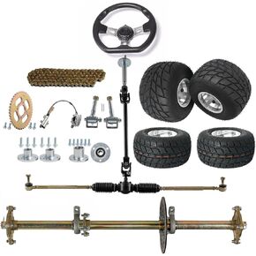 إطارات الأمطار الأمامية 10x4.50-5 وخلفي 11 × 7.10-5 حافة الإطارات الكارت مع 3 ثقوب حلقة حافة الحافة محور التوجيه لسباق Kart Quad Racing Cars Mini Mini Bikes in Kuwait