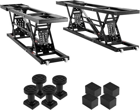 VEVOR Car Lift, 7,000 LBS Capacity Portable Car Lift, with Extended-Length Plates, 26.8" Max. Height, Heavy-Duty Carbon Steel Truck Lift with 120V Power Unit, Auto Car Jack Lifts for Home Garage Shop in Kuwait