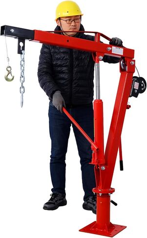 Heavy Duty Truck Crane with Hydraulic Winch, Folding Trcuk Bed Crane for Engine Hoist, Engine Lift, Jib Crane Truck Mounted Crane for Factory, Forestry, Black in Saudi Arabia