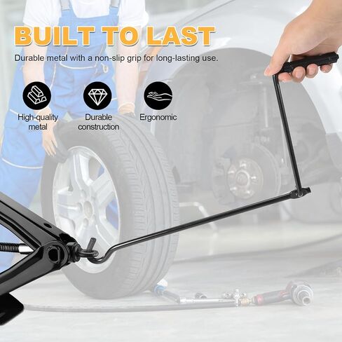 Auto Scissor Lift Jack Handle Replacement, Jack Handle Wrench for Car, Steel Tire Wheel Jack Rod Accessory for Truck, SUV & Trailers in Saudi Arabia