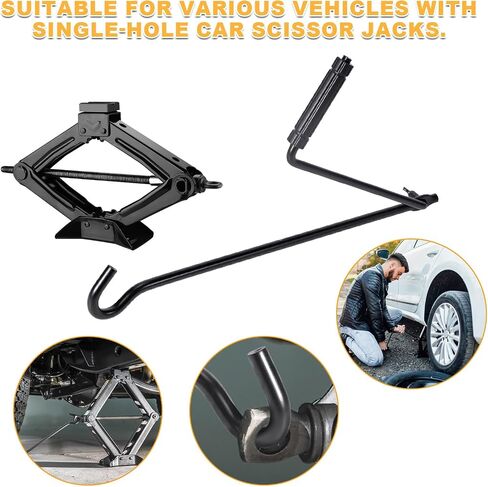 Auto Scissor Lift Jack Handle Replacement, Jack Handle Wrench for Car, Steel Tire Wheel Jack Rod Accessory for Truck, SUV & Trailers in Saudi Arabia
