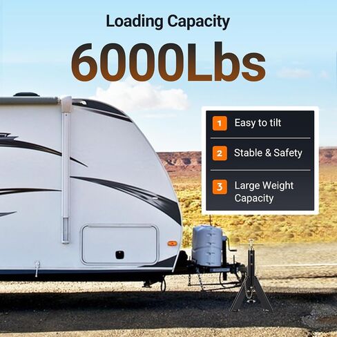 Garvee 4-pack 3-ton (6000 £) RV Stabilizer Jacks-Telescopic 16 "-30" دعم الدعم القابل للتعديل لمقطورات السفر ، العجلات الخامسة والمعسكر | رافعات التسوية الثقيلة ، الأسود in Kuwait
