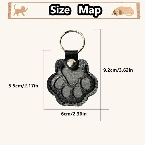 dog fur keepsake keychain cute pet paw shaped leather keychain for dog&cat hair keepsake in Kuwait