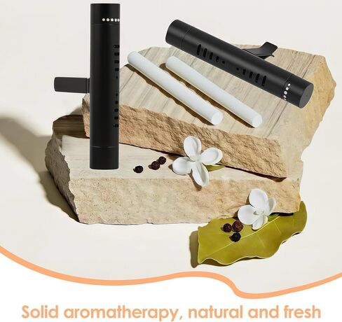 2 PCS AIR AIR AIR PRASANY DOFFUSER CLIP مع 12 PCS عصي إعادة ملء الرائحة ، وناشر معطر الهواء من الألومنيوم المتميز مناسبة للسيارات ، والمطبخ ، والحمام ، ومنازل الحيوانات الأليفة (أسود) in Kuwait