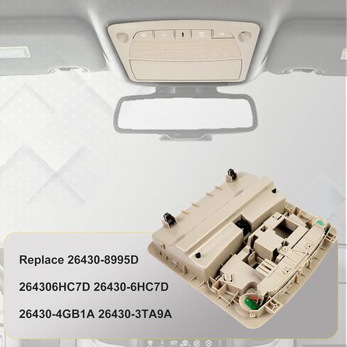Car Dome Light Overhead Console Assembly Compatible with Nissan Altima Teana Sentra 2013-2018 map Light Assembly Cab LED Interior Overhead Dome Light Replace 26430-C990D in Saudi Arabia