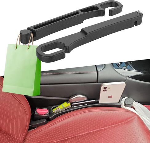 Universal Car Seat Gap Filler with Organizer Hook & Emergency Glass Breaker Prevent Small Items & Tools from Falling Ultimate Seat Side Gap Stopper for All Vehicles, Trucks & SUVs in Saudi Arabia
