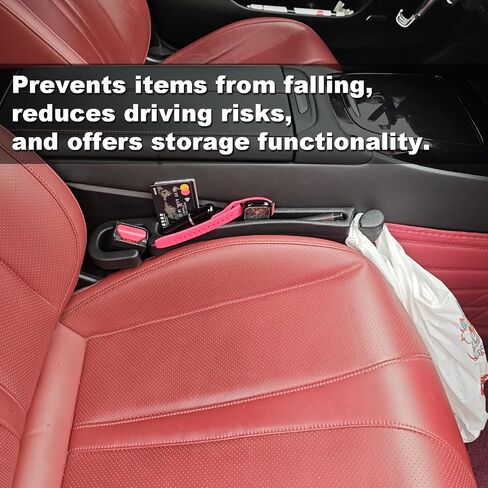 Universal Car Seat Gap Filler with Organizer Hook & Emergency Glass Breaker Prevent Small Items & Tools from Falling Ultimate Seat Side Gap Stopper for All Vehicles, Trucks & SUVs in Saudi Arabia